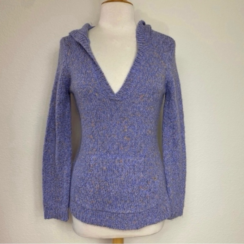 Style & Co. Women's Periwinkle Marbled Soft Pocket Front Hooded Sweater Size M